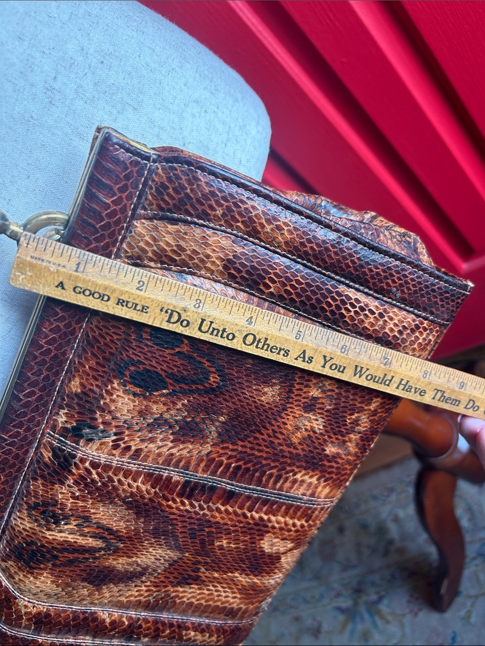 Vintage Genuine Cobra Snakeskin Crossbody Bag - Picture 10 of 16